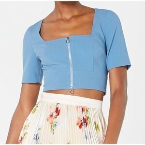 Size 14 Jill Jill Stuart Square-Neck Zip Crop Top